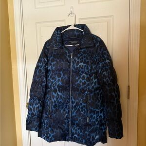 Lands' End Vibrant Blue Animal Print Jacket